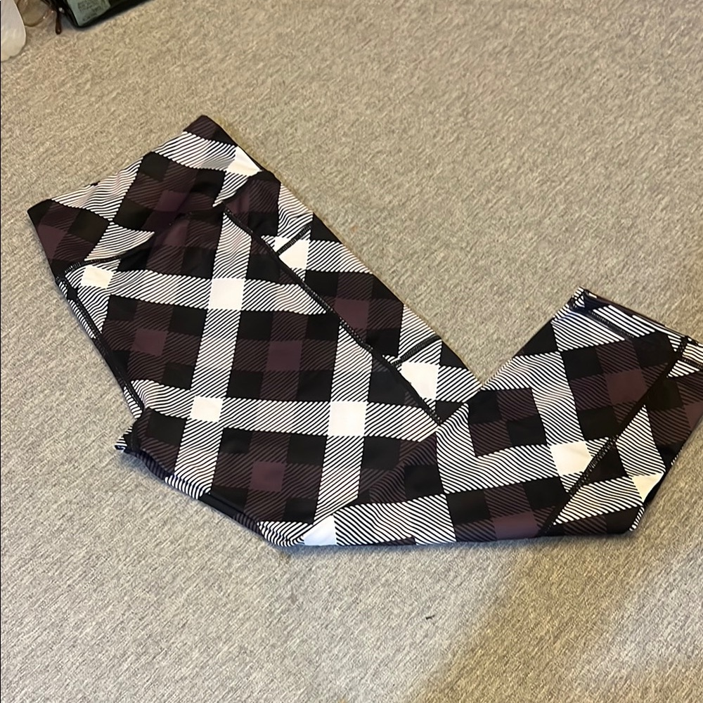 Constantly Varied Gear Black and White Plaid Leggings